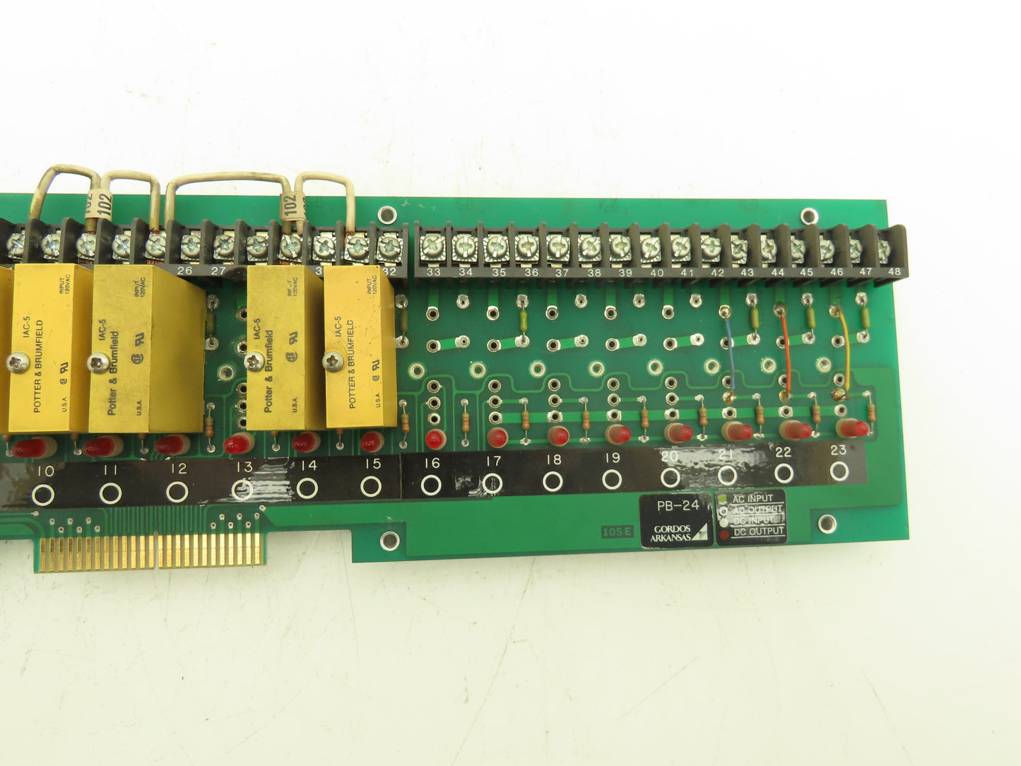 Gordos Arkansas PB-24 Printed Relay Circuit Board Module Card PCB W/5 Relays