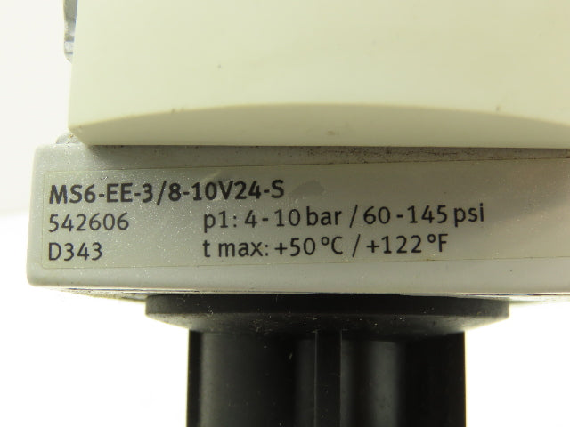 Festo MS6-EE-3/8-10V24-S Solenoid Shutoff Valve 145 psi 3/8" NPT 24VDC
