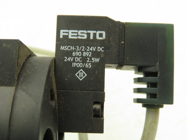 Festo MS6-EE-3/8-10V24-S Solenoid Shutoff Valve 145 psi 3/8" NPT 24VDC