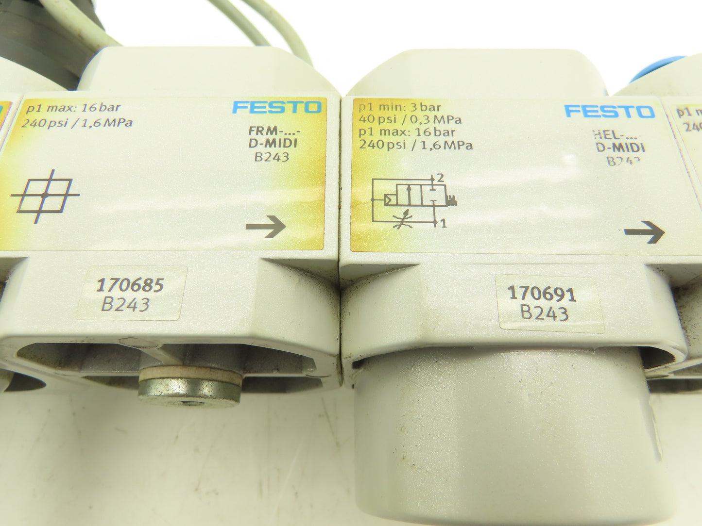 Festo Air Regulator Filter Solenoid On Off Valve Branching Manifold  Assembly