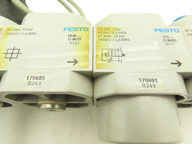 Festo Air Regulator Filter Solenoid On Off Valve Branching Manifold  Assembly