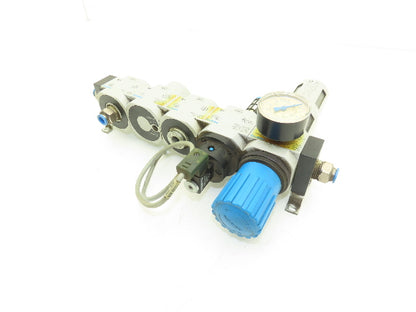 Festo Air Regulator Filter Solenoid On Off Valve Branching Manifold  Assembly