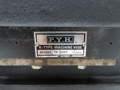 P.Y.H. TK-200T K-Type Machine Vise 8" Jaws 6" Opening 90° Swivel Base Angle Lock