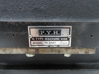 P.Y.H. TK-200T K-Type Machine Vise 8" Jaws 6" Opening 90° Swivel Base Angle Lock