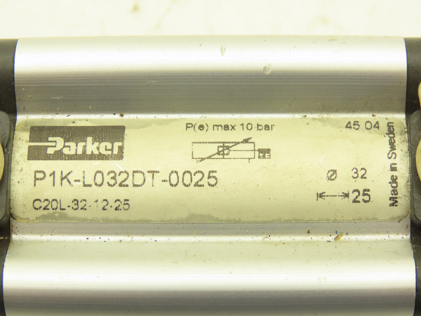 Parker P1K-L032DT-0025 Pneumatic Air Cylinder 32mm Bore 25mm Stroke