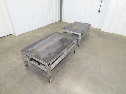3/16" Steel Top Aluminum Table Work Cart 80/20 Extrusion T Slot 39x23" Lot of 2