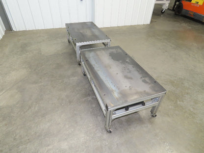 3/16" Steel Top Aluminum Table Work Cart 80/20 Extrusion T Slot 39x23" Lot of 2