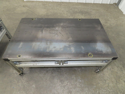 3/16" Steel Top Aluminum Table Work Cart 80/20 Extrusion T Slot 39x23" Lot of 2