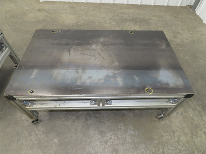 3/16" Steel Top Aluminum Table Work Cart 80/20 Extrusion T Slot 39x23" Lot of 2
