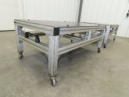 3/16" Steel Top Aluminum Table Work Cart 80/20 Extrusion T Slot 39x23" Lot of 2