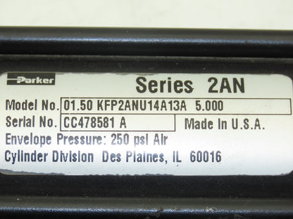 Parker KFP2ANU14A13A 2AN Double Rod Pneumatic Air Cylinder 1.5" Bore 5" Stroke