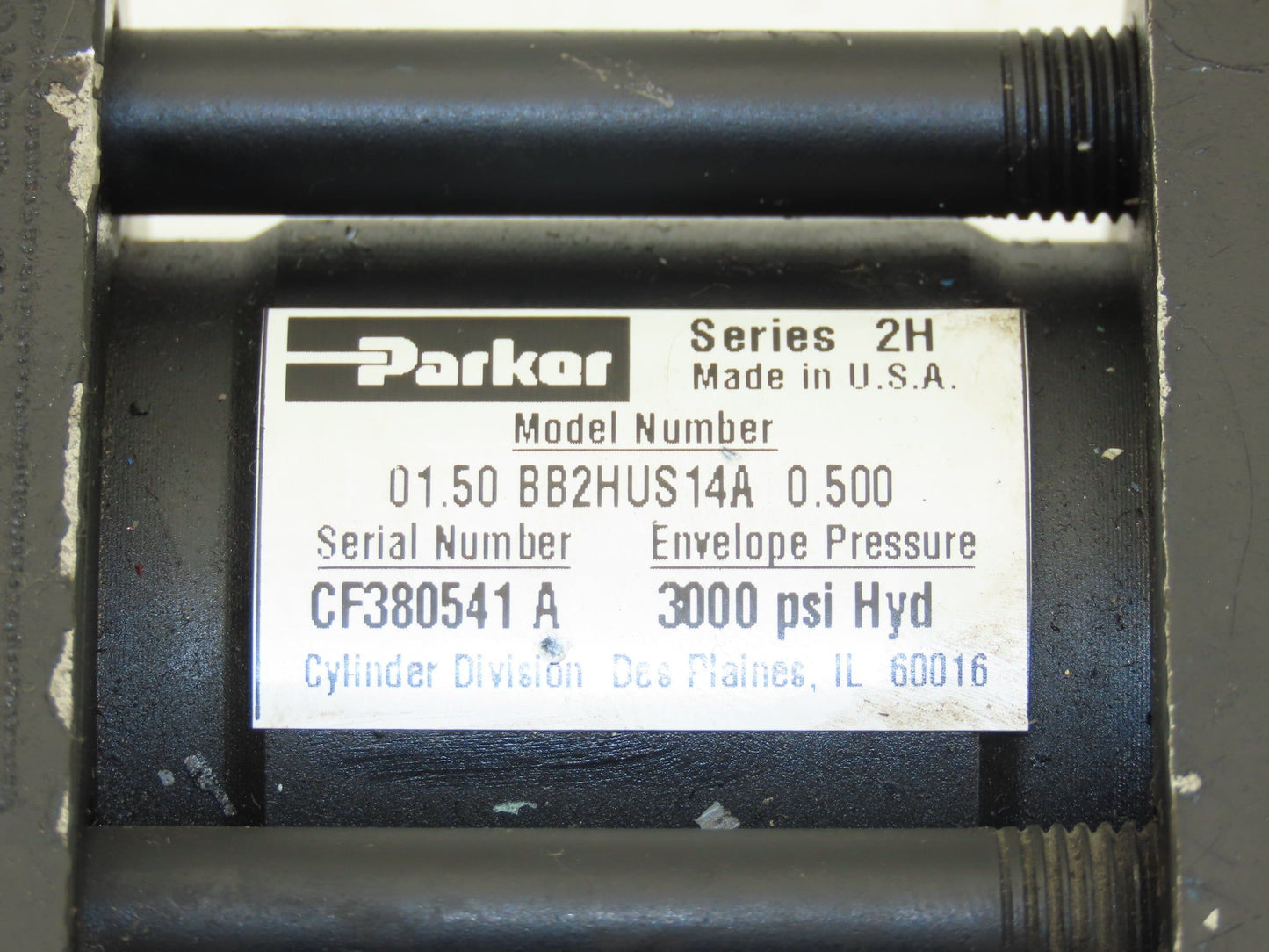Parker 1.50 BB2HUS14A 2H Hydraulic Cylinder 1.5" Bore 1/2"Stroke 3000psi Clevis