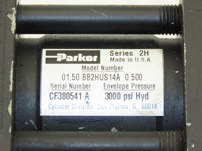 Parker 1.50 BB2HUS14A 2H Hydraulic Cylinder 1.5" Bore 1/2"Stroke 3000psi Clevis