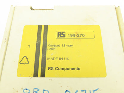 RS Components 198-270 Keypad 12 Button Replaceable Caps
