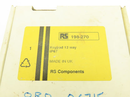 RS Components 198-270 Keypad 12 Button Replaceable Caps