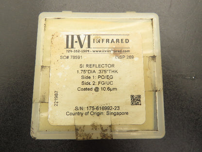 II-VI Infrared 78591 Laser Mirror Si Reflector 1.75" Diameter .375" Thick