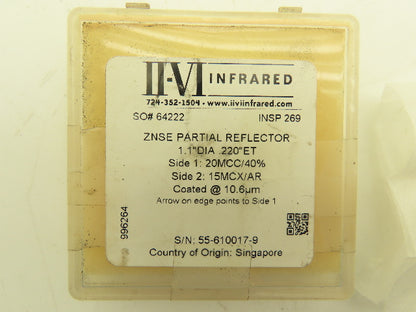 II-VI Infrared 64222 Laser Mirror Si Reflector 1.1" Diameter .220" Thick