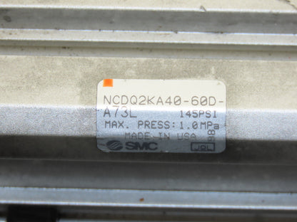 SMC NCDQ2KA40-60D-A73L Pneumatic Air Cylinder 40mm Bore 60mm Stroke Non-Rotating