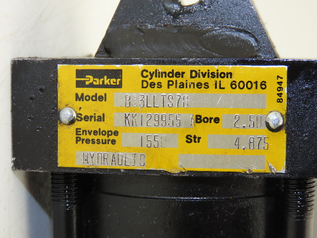 Parker Hydraulic Cylinder 2.5" Bore 4.875" Stroke Clevis Mount