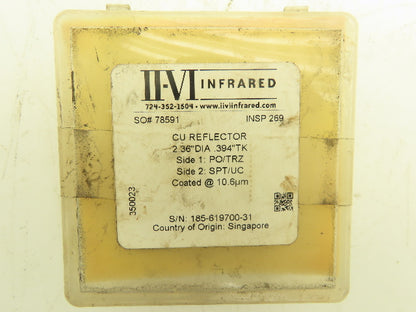 II-VI Infrared 350023 Laser Mirror Si Reflector 2.36" Diameter .394" Thick