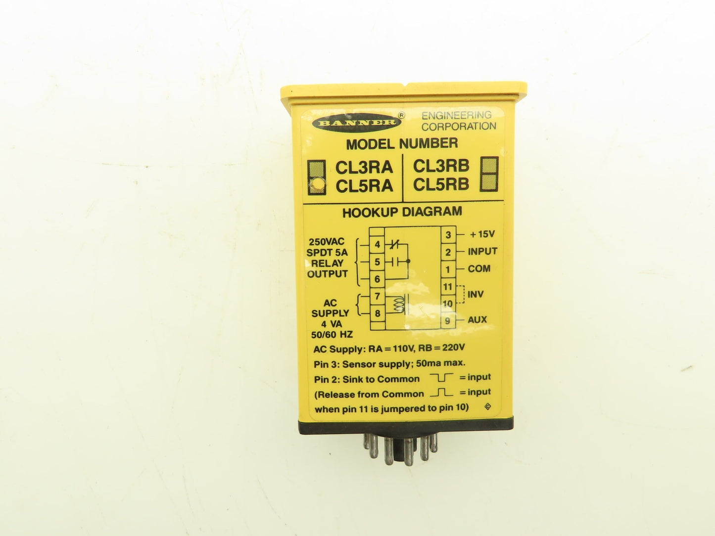 Banner CL5RA Maxi-Amp Logic Relay Module I/O 110/220V 4VA