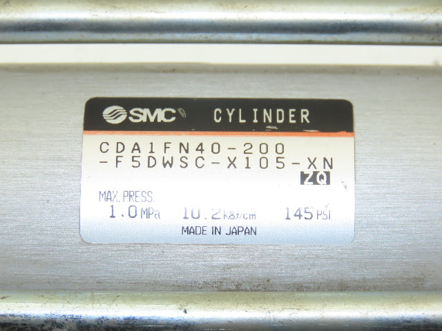 SMC CDA1FN40-200-F5DWSC-X105-XN Pneumatic Air Cylinder 40mm Bore 200mm Stroke