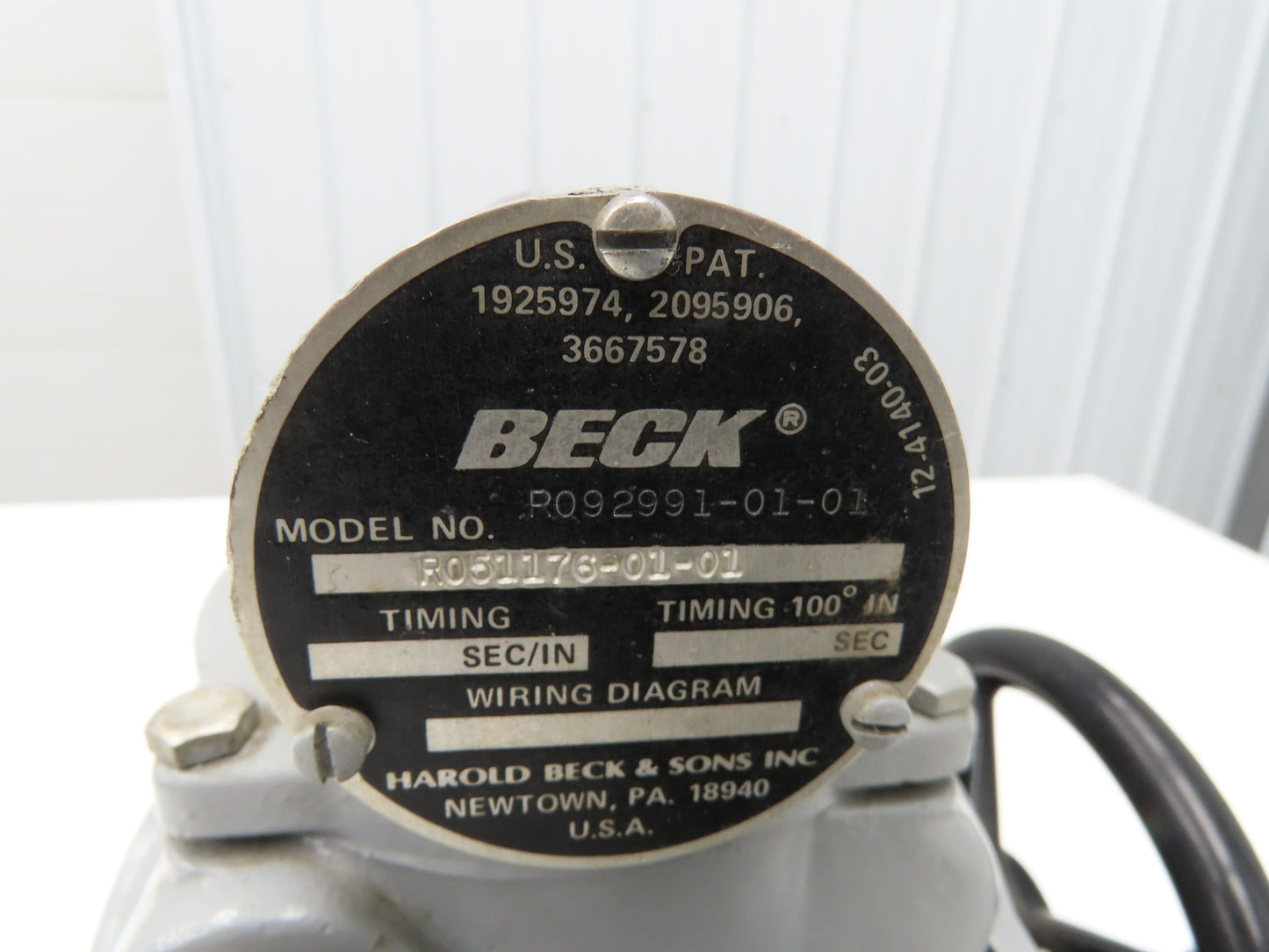 Beck R051176-01-01 Electric Rotary Valve Actuator Damper Drive 330° 3-10 Second