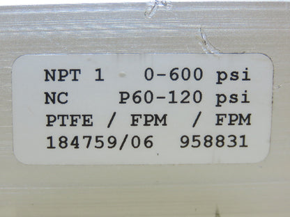 CX-Tec CXF 25 Pneumatic Coaxial Valve 2/2-Way Normally Closed 1"NPT DN25 600psi