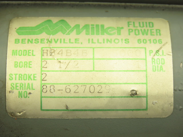 Miller Fluid Power H84B4B Hydraulic Cylinder 2-1/2" Bore 2" Stroke 5000psi