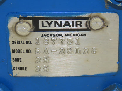 Lynair SA-2-1/2 L28 Hydraulic Cylinder 2-1/2" Bore 2-1/2" Stroke  *READ*