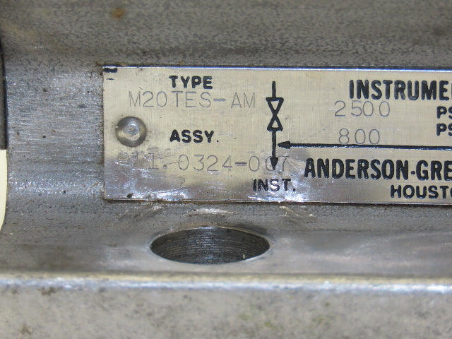 Anderson Greenwood M20TES-AM Differential Pressure Manifold 1/2"NPT Stainless