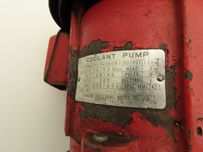 Shibaura Engineering Works OPS-180W1 Cast Immersion Pump 1.4gpm 1/4Hp 200V 1PH