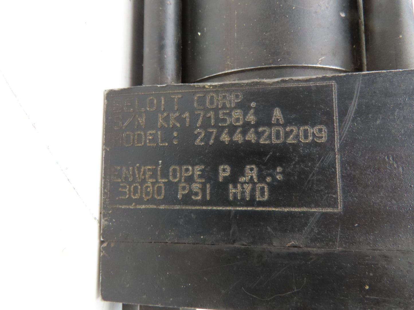 Beloit 2744420209 Hydraulic Cylinder 3-1/2"" Bore 19" Stroke Clevis Mount
