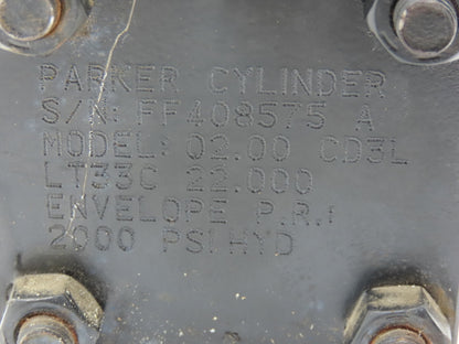 Parker 2.00 CD3LLT33C 3L Hydraulic Cylinder 2" Bore 22" Stroke 2000psi Trunnion