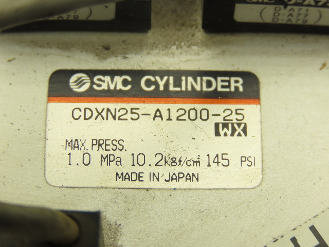 SMC CDXN25-A1200-25 Pneumatic Guided Air Cylinder Actuator Slide 25mm Stroke