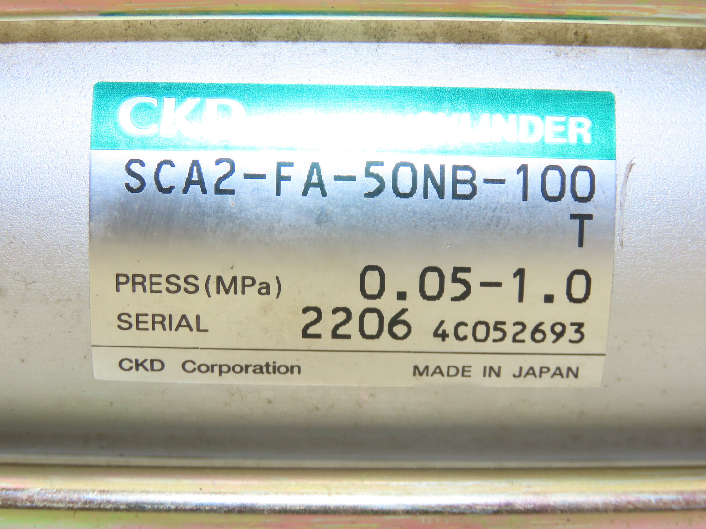 CKD SCA2-FA-50NB-100 Pneumatic Air Cylinder 50mm Bore 100mm Stroke 145psi