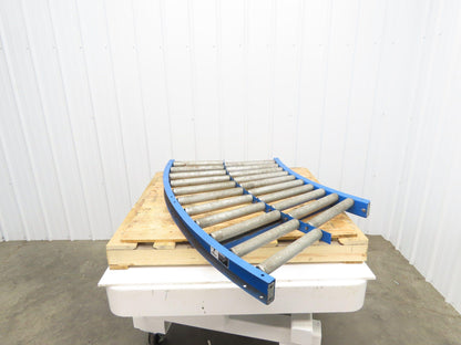 Lewco 34"x 45° Curve Gravity Roller Conveyor 31"BF 1.9" Roller