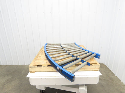Lewco 34"x 45° Curve Gravity Roller Conveyor 31"BF 1.9" Roller