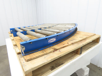 Lewco 34"x 45° Curve Gravity Roller Conveyor 31"BF 1.9" Roller