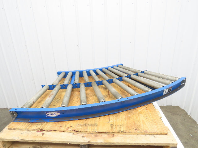 Lewco 34"x 45° Curve Gravity Roller Conveyor 31"BF 1.9" Roller