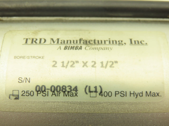 Bimba TRD Pneumatic Air Cylinder 2-1/2" Bore 2-1/2" Stroke 250psi Clevis Mount
