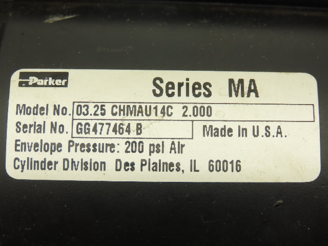 Parker CHMAU14C Pneumatic Cylinder 3.25" Bore 2" Stroke 200psi Cap Flange