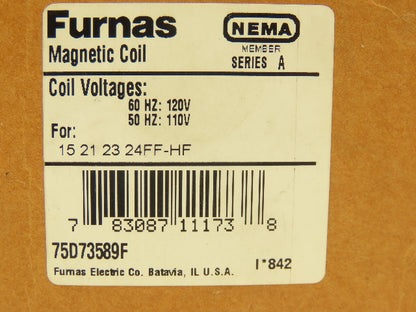 Siemens Furnas 75D73589F Coil Motor Starter Contactor 120VAC 1Ph Ser A