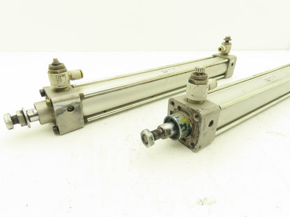 SMC NCDA1B150-1200 Pneumatic Air Cylinder 1.5" Bore 12" Stroke 250psi Lot of 2