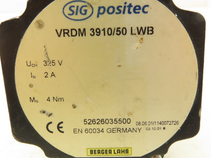 Berger Lahr VRDM 3910/50 LWB Stepper Motor Sig Positec 325V 2A 4Nm 3Ph