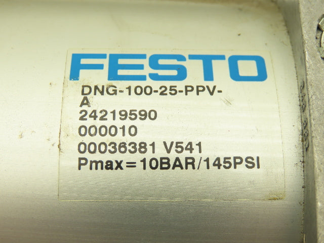 Festo DNG-100-25-PPV-A Pneumatic Air Cylinder 100mm Bore 25mm Stroke 145psi