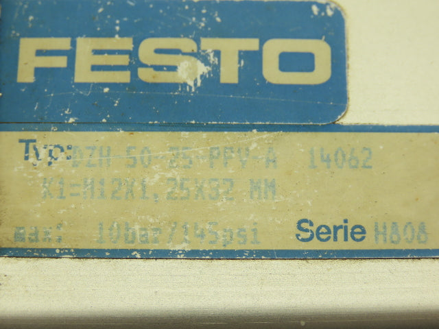 Festo DZH-50-25-PPV-A Pneumatic Flat Air Cylinder 32mm Bore 25mm Stroke 145psi
