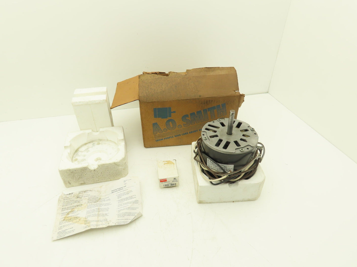 AO Smith F48D62A01 Fan Motor 1/3Hp 825rpm CCW 115V 1Ph 48Y Frame 4.8A Capacitor