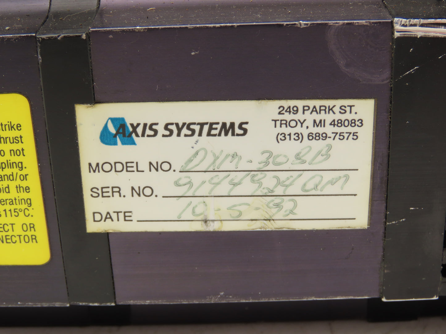 Motor Power Co DXM-308B Servo Motor 3000rpm Rev A.3 14mm 19 Pin