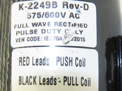 GE Zenith K-2249B Rev-D Solenoid for Automatic Transfer Switch 575/600VAC IE070A